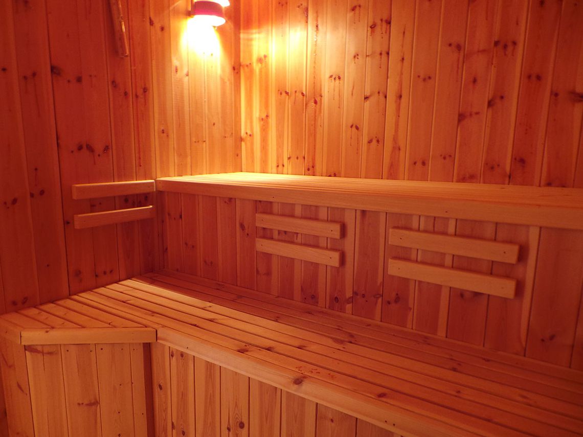 Blick in die Ferienhaus-Sauna
